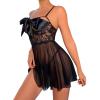 WILLBEST Women's Sexy Lingerie Set with Garter Straps, White Babydoll Bustier and Fishnet Stockings view 1