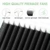 Natuhana W Premade Fan Lashes, 0.07 D Curl, 14 mm, 3D view 3