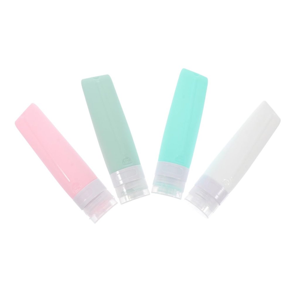 FRCOLOR 8-Piece Silicone Travel Bottles, Refillable and Leakproof, Pastel Colors
