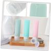 FRCOLOR 8-Piece Silicone Travel Bottles, Refillable and Leakproof, Pastel Colors view 2