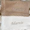 REEG Personalized Knitted Baby Blanket, Embroidered Baby Shower Gift, Stroller Blanket, Soft Cotton, Dark Pink, No Name view 2