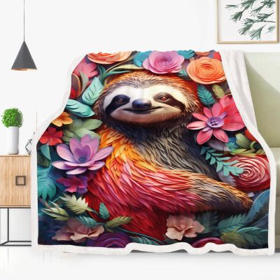 Fadaing Raccoon Flannel Blanket, Soft Warm Cartoon Throw (6,100 x 140 cm)