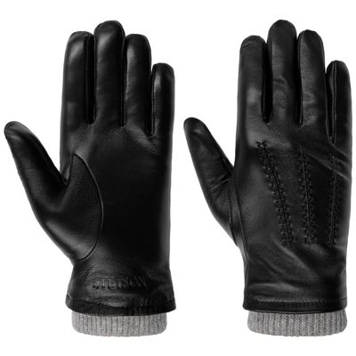 Stetson Men's Conductive Sheepskin Leather Gloves, Black, Size 10