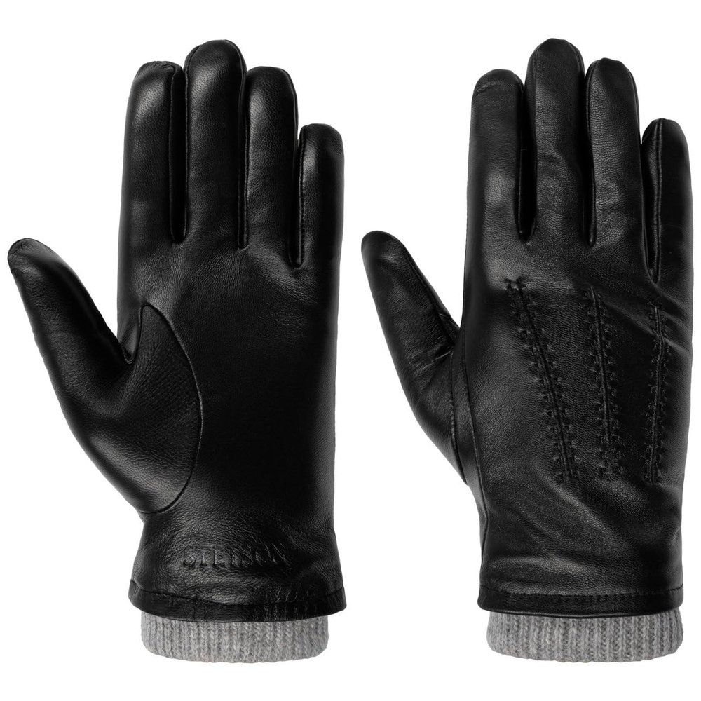 Stetson Men's Conductive Sheepskin Leather Gloves, Black, Size 10
