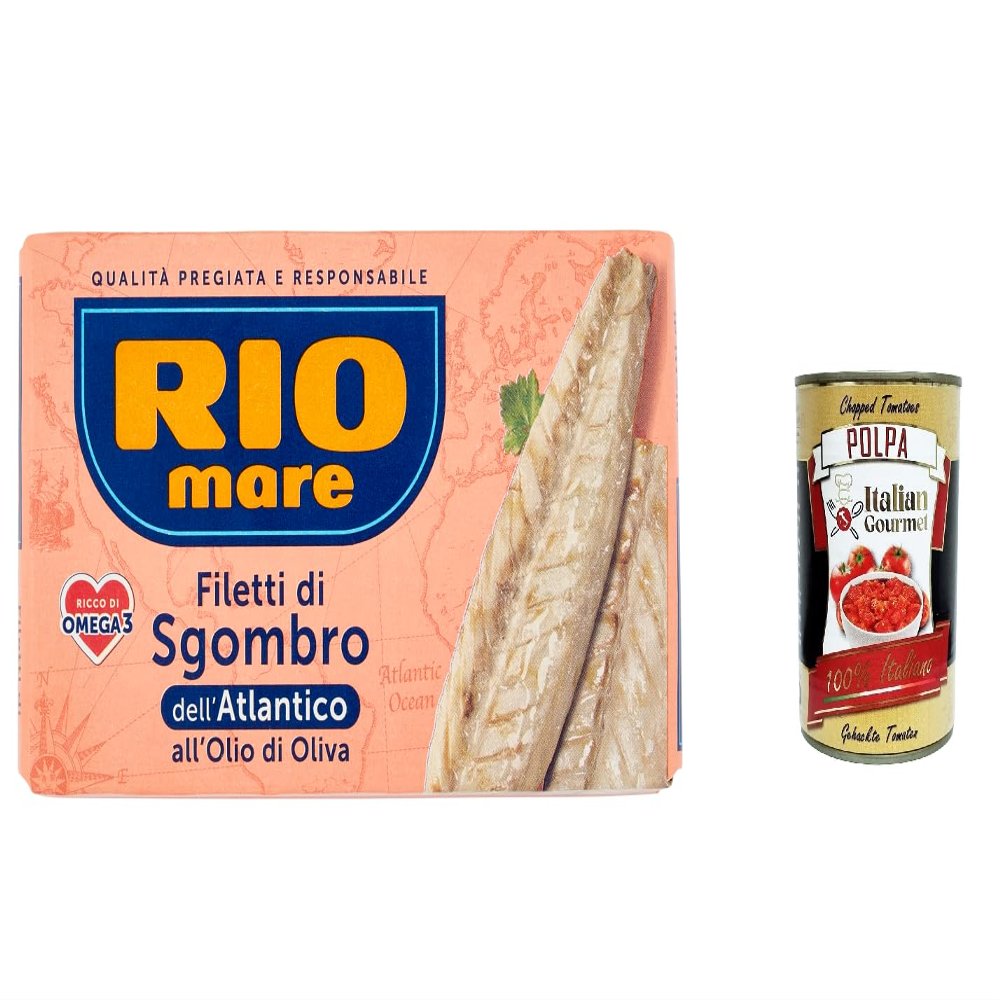 Italian Gourmet Atlantic Mackerel Fillets in Olive Oil, 3 x 125 g
