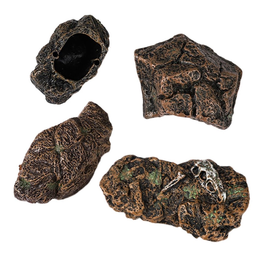 3-Piece Miniature Resin Rock Decor for Aquariums and Plants