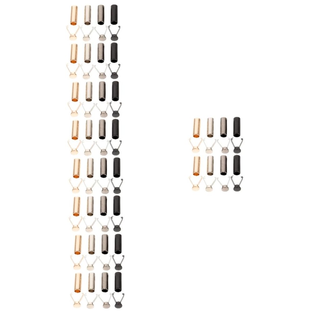Operitacx 40-Piece Metal Shoelace End Caps, Durable Aglets for Shoelaces, Cords and Hats, Long Gunmetal
