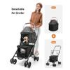 2-in-1 Double-Layer Pet Stroller, Black, Supports up to 16 kg view 2