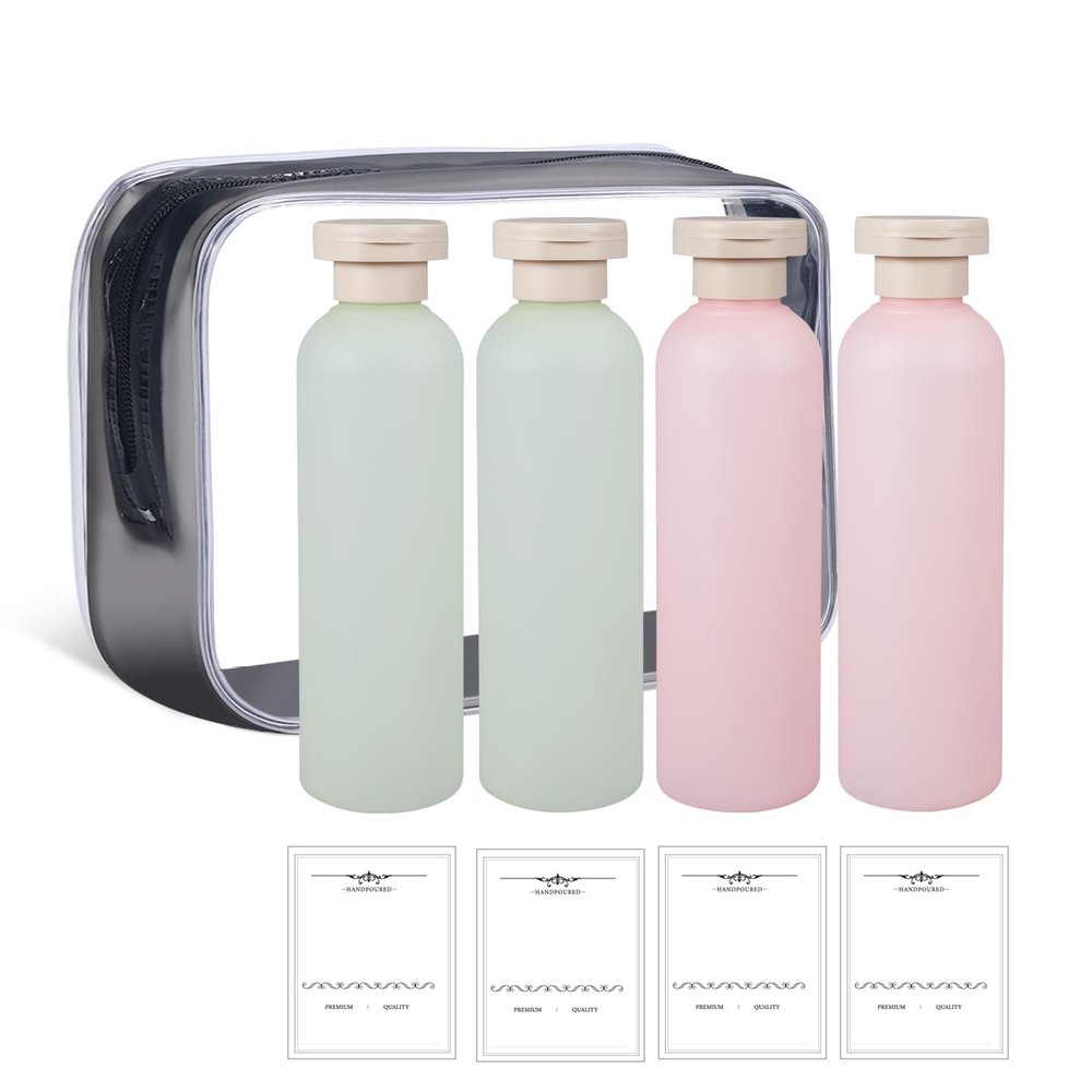 ASEVAT 200 ml Shampoo and Conditioner Squeeze Bottles, 4-Pack