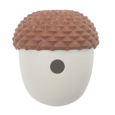 BEIJIALY Dog Treat Dispenser Toy, Pine Cone Dog Toy for Aggressive Chewers, Durable Silicone Multifunctional Treat-Dispensing Puzzle Toy, Slow Feeder, Brown with Gray
