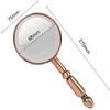 WEIDON Handheld Bronze Metal Magnifying Glass, HD Optical Glass, Retro Reading Aid, 1 Piece view 2