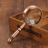 WEIDON Handheld Bronze Metal Magnifying Glass, HD Optical Glass, Retro Reading Aid, 1 Piece view 3