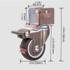 Quiet Casters with U-Shaped Brackets, 2-Inch Swivel Rubber Casters with Brakes, 75 kg Capacity, 4-Pack view 2