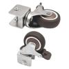 Quiet Casters with U-Shaped Brackets, 2-Inch Swivel Rubber Casters with Brakes, 75 kg Capacity, 4-Pack view 3