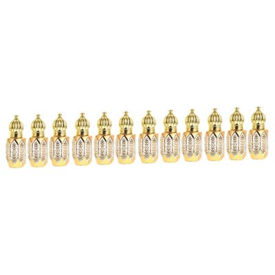 FRCOLOR 12-Piece Brown Roll-On Bottles for Essential Oils, Leakproof Refillable Travel Bottles for Perfume and Aromatherapy