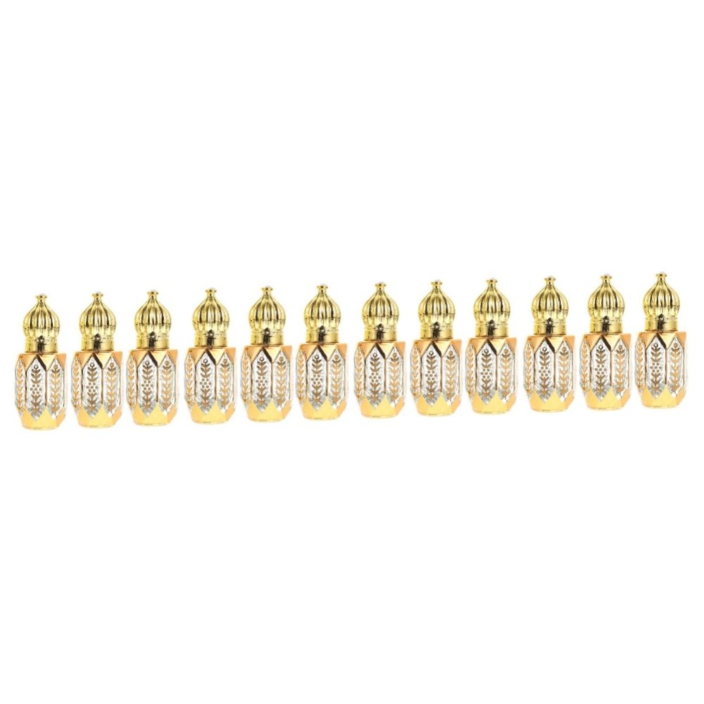 FRCOLOR 12-Piece Brown Roll-On Bottles for Essential Oils, Leakproof Refillable Travel Bottles for Perfume and Aromatherapy