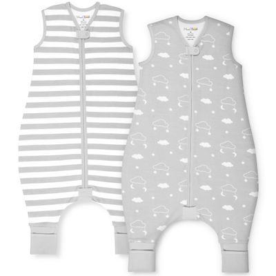 Baby Sleeping Bag with Feet, Organic Cotton, 1.0 TOG, All-Season 2-Pack
