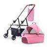 hxoity 3-in-1 Pet Stroller, Foldable Dog and Cat Jogger, Pink view 1
