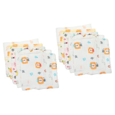 ibasenice 2 Sets Muslin Washcloths for Babies and Newborns, Soft Unisex Drool Bibs, Name-Printed, 5 Pieces