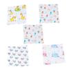 ibasenice 2 Sets Muslin Washcloths for Babies and Newborns, Soft Unisex Drool Bibs, Name-Printed, 5 Pieces view 2