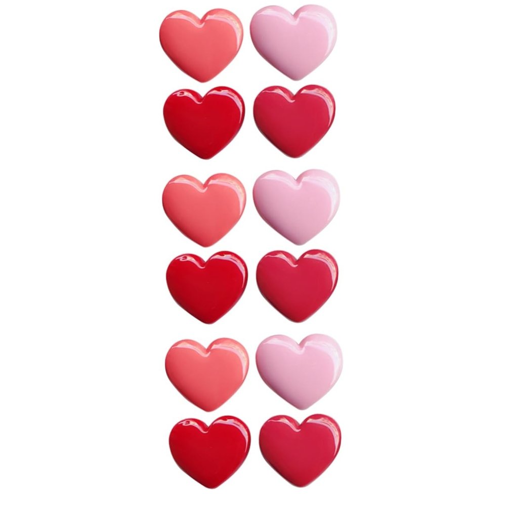 FRCOLOR 12-Piece Empty Heart-Shaped Makeup Containers with Mirror