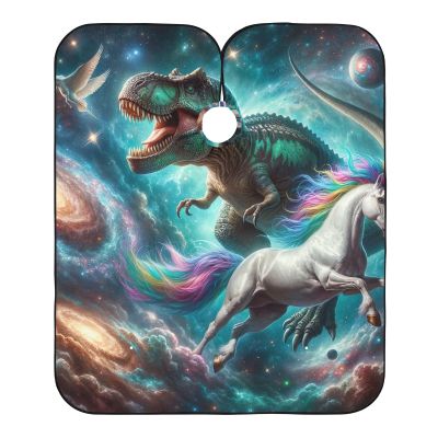 RPLIFE Cute Cartoon Dolphin Barber Cape with Bubbles on the Seabed, Washable Haircut Cape for Adults and Men