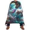 RPLIFE Cute Cartoon Dolphin Barber Cape with Bubbles on the Seabed, Washable Haircut Cape for Adults and Men view 2