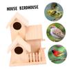HAPINARY Wooden Hanging Bird Nest with Three Rooms for Garden Birds, Classic Design with Wide Entrance, Birdhouse and Bed for Small Birds view 2