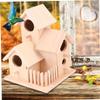 HAPINARY Wooden Hanging Bird Nest with Three Rooms for Garden Birds, Classic Design with Wide Entrance, Birdhouse and Bed for Small Birds view 3