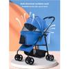 hxoity 4-Wheel Folding Pet Stroller with Storage Basket, Removable Carrier, Black, 10 kg Capacity view 3