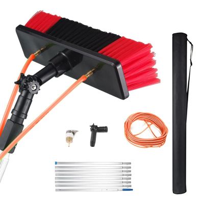 Water-Fed Window Cleaning Pole with Solar Panel Brush