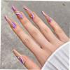 FRCOLOR 144-Piece Long Self-Adhesive Artificial Nail Tips with Unique Designs view 4