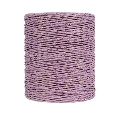 Luxury Crochet Paper Yarn for DIY Summer Straw Hats and Handbags (Purple Gold)