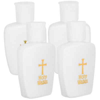 Holy Water Bottles, 4-Pack, Plastic, White