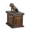 Art-Dog Custom Dog Sitting Statue Memorial Urn – Handcrafted Cold-Cast Bronze on Birch Base – Dog Ashes Urn – 8.3 x 11.4 x 8.7 in, 5 L – Staffordshire Bull Terrier I view 2