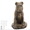 Art-Dog Custom Dog Sitting Statue Memorial Urn – Handcrafted Cold-Cast Bronze on Birch Base – Dog Ashes Urn – 8.3 x 11.4 x 8.7 in, 5 L – Staffordshire Bull Terrier I view 4
