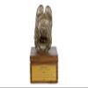 Art-Dog Custom Dog Memorial Urn – Cold-Cast Bronze Briard Head on Birch Base – 16 × 28 × 16 cm view 1