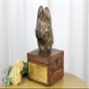 Art-Dog Custom Dog Memorial Urn – Cold-Cast Bronze Briard Head on Birch Base – 16 × 28 × 16 cm view 3