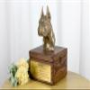 Art-Dog Handmade Personalized Dog Memorial Urn with Cold-Cast Bronze Boxer Head, 16 x 28 x 16 cm view 3