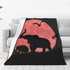 fifbird Pink Moon Elephant Blanket, Ultra-Soft Microfleece Throw, 50 x 40 in view 1