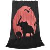 fifbird Pink Moon Elephant Blanket, Ultra-Soft Microfleece Throw, 50 x 40 in view 2