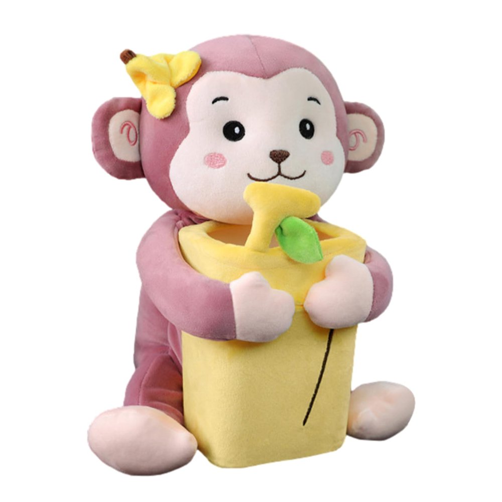 Erice 2-in-1 Car Trash Can and Plush Monkey Tissue Holder