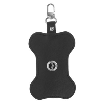 Happyyami Portable Dog Waste Bag Dispenser with Leash Attachment, Black PU