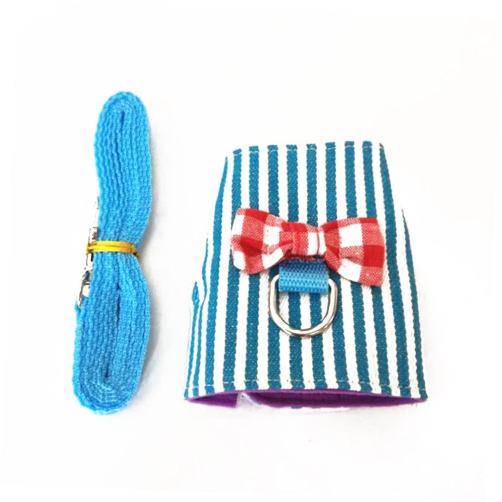 Happyyami Pet Harness with Leash - Blue Striped