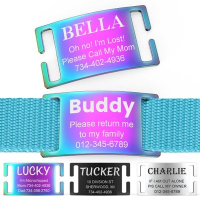 YEHANTI Personalized Engraved Dog Tag, Stainless Steel, Size S, Multicolor