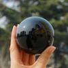 ICXLPMC Natural Black Obsidian Sphere, Large Crystal Ball, Feng Shui Decoration, No Stand (Color: 4–5 cm) view 2