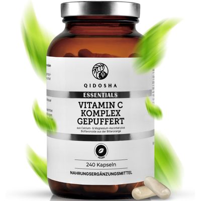 QIDOSHA Buffered Vitamin C Complex with Bioflavonoids, 240 Capsules