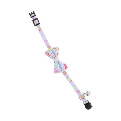 Happyyami Decorative Polyester Cat Collar with Wear-Resistant Purple Bow