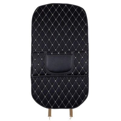 ZHSDMB 2-Piece Waterproof Leather Car Seatback Kick Mats with Pockets for Lexus RX350/RX350L/RX400h/RX450h, Black-L