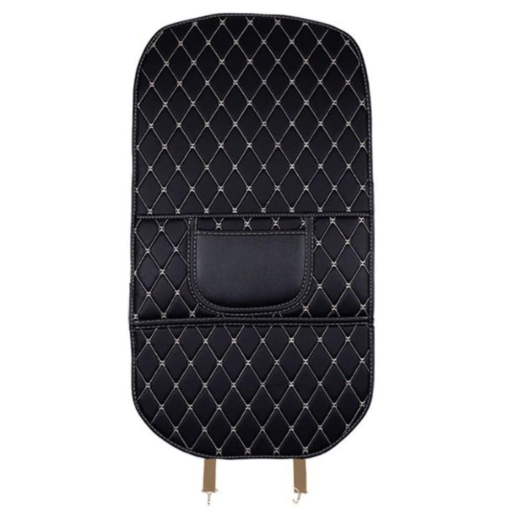 ZHSDMB 2-Piece Waterproof Leather Car Seatback Kick Mats with Pockets for Lexus RX350/RX350L/RX400h/RX450h, Black-L